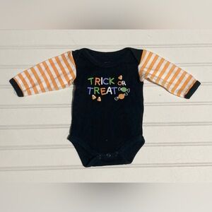Luvable Friends Baby Bodysuit 3-6 Months Halloween Infant‎ Boy Girl Black Orange